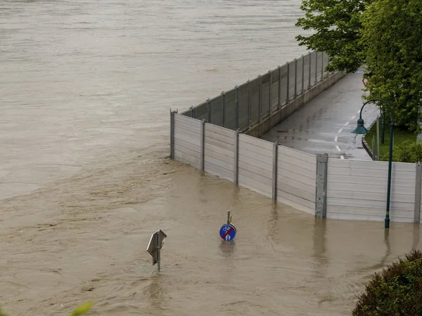 Powodzi 2013, linz, austria — Zdjęcie stockowe