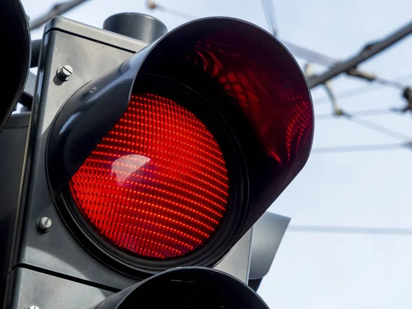 Czerwone światło drogowe — Zdjęcie stockowe