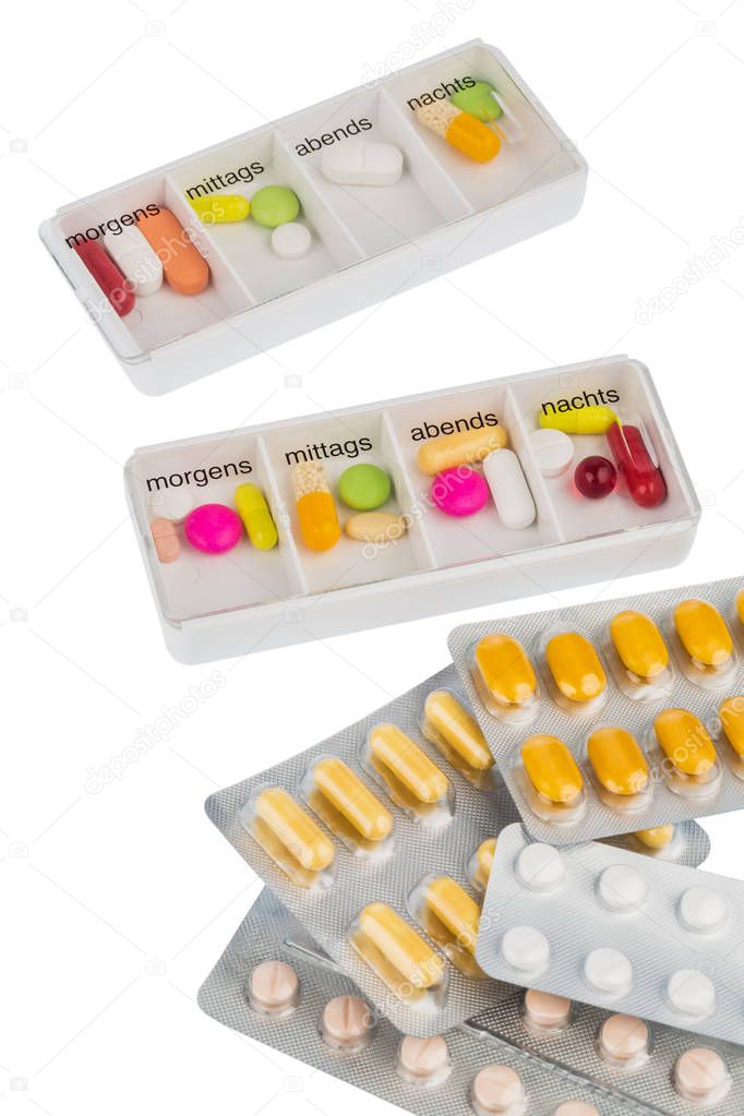 Tablet dispenser and tablet — Stock Photo © ginasanders 149427544