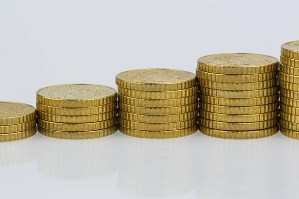 Stacked coins uptrend — Stock Photo, Image