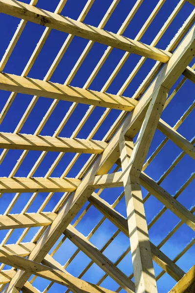Construção de telhado de madeira — Fotografia de Stock
