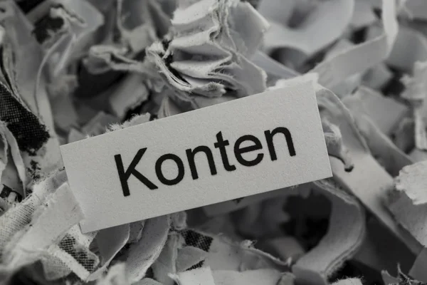 Shredded paper keywords accounts — Stock Photo, Image