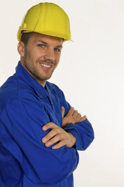 Handwerker mit Helm — Stockfoto