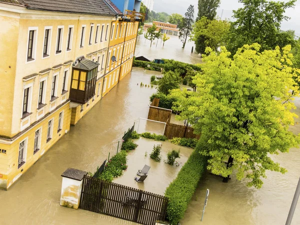 Hochwasser 2013, linz, Österreich — Stockfoto