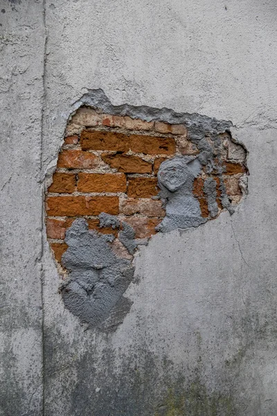 Husvägg brutit murverk — Stockfoto
