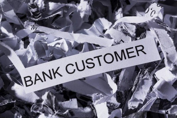 Papierschnitzel bank customer — Stock Photo, Image