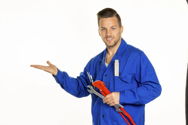 Craftsman with tool — Stock Photo, Image