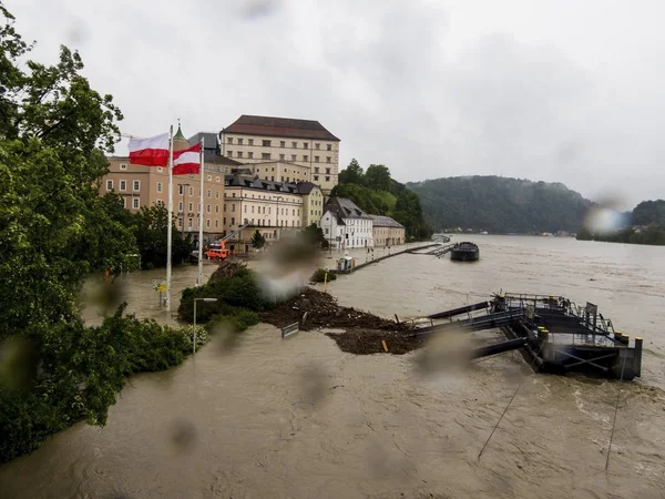 Flood 2013, linz, austria — Stock Photo, Image