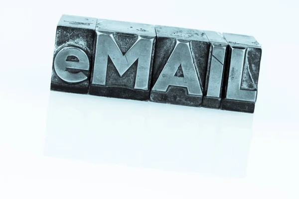 E-mail written in lead letters — Stock Photo, Image
