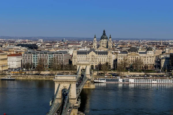 Hungría, budapest, puente de cadena — Foto de Stock