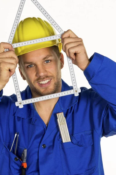 Handwerker mit Helm — Stockfoto