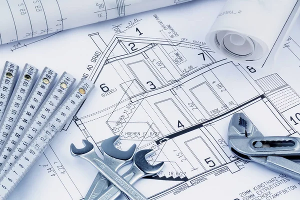 Bir ev için Blueprint — Stok fotoğraf