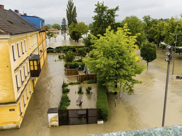 Översvämma 2013, linz, Österrike — Stockfoto
