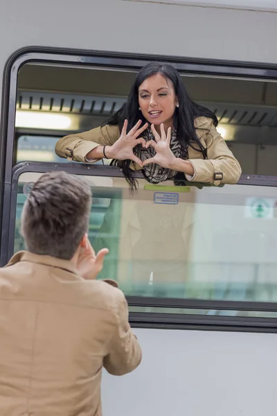 Aankomst met de trein — Stockfoto