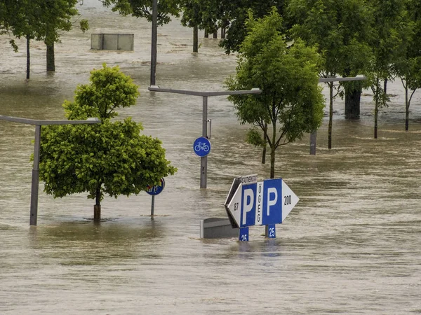 Alluvione 2013, linz, austria — Foto Stock