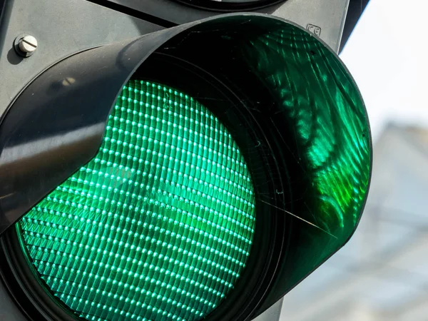 녹색 교통 신호등 — 스톡 사진