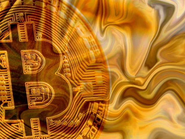 シンボルとして物理的な bitcoin コイン — ストック写真