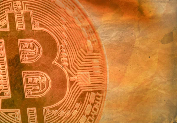 เหรียญ Bitcoin ทางกายภาพเป็นสัญลักษณ์ — ภาพถ่ายสต็อก