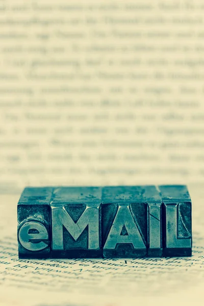 E-mail written in lead letters — Stock Photo, Image