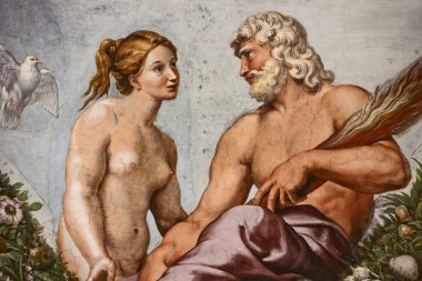 Raphael 'in Roma' daki Villa Farnesina 'nın Duvar resimleri. Venüs ve Jüpiter