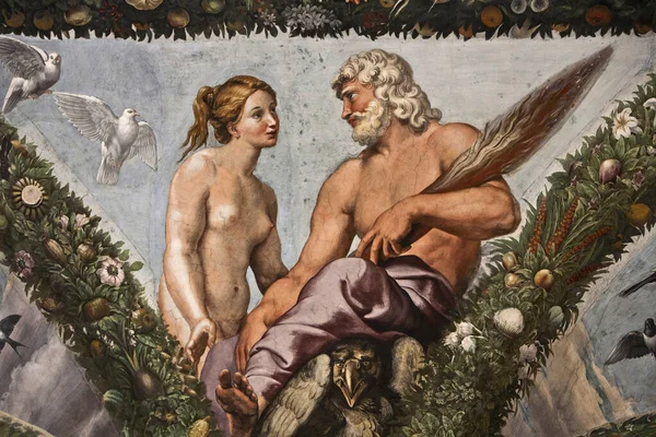 ラファエルによるローマのヴィラ ファルネシナの壁画 金星と木星 — ストック写真