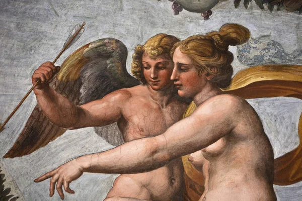 Murales Villa Farnesina Roma Por Rafael Venus Muestra Psique Cupido —  Fotos de Stock