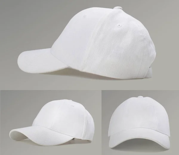 Group of the white fashion caps — Stock Photo, Image