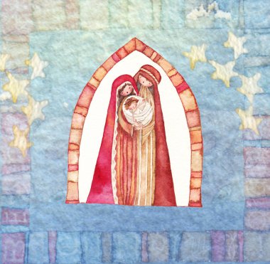 Noel doğum sahnesi: İsa Mesih, joseph ve mary