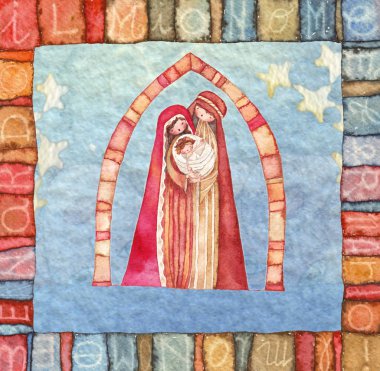 Noel doğum sahnesi: İsa Mesih, joseph ve mary