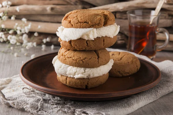 dondurmalı sandviç ile ev yapımı kurabiye kurabiye