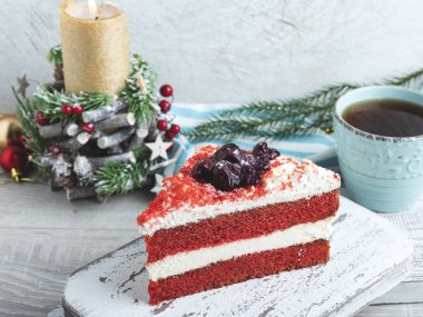 sünger keki kırmızı kadife yeni yıl, Noel