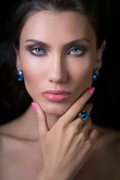 Érzéki glamour gyönyörű nő modell hölgy portréja — Stock Fotó