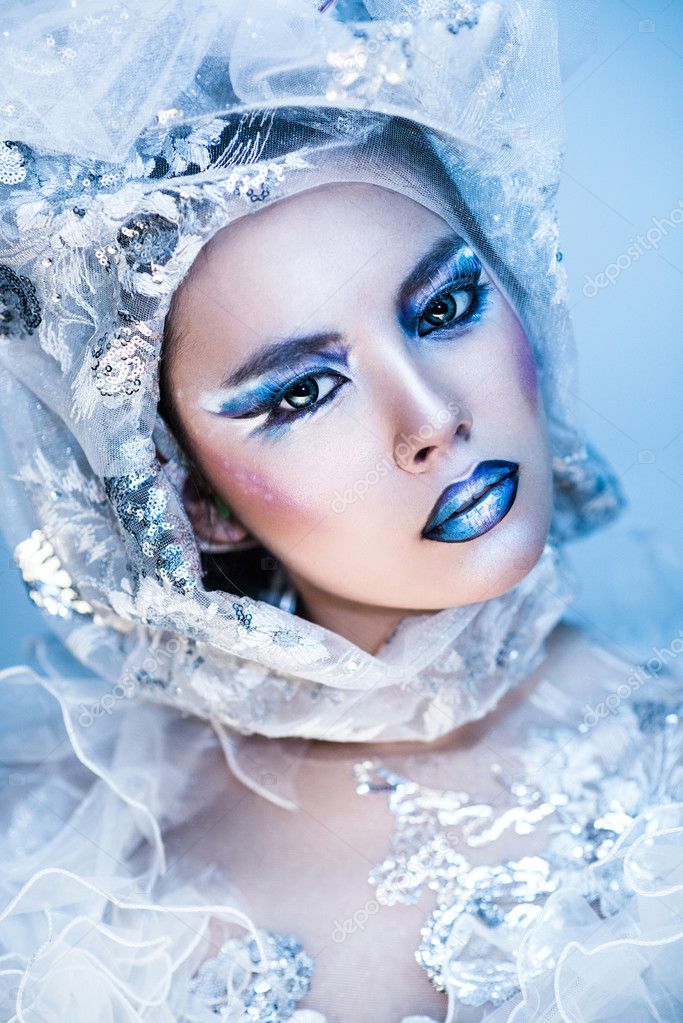 Maquillage de fille de Noël. Maquillage beauté \u2014 Image de Nasgul