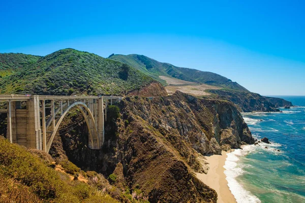 Bixby Bridge Den Mest Fotograferade Bron Stillahavskusten Natursköna Kaliforniens Motorväg — Stockfoto