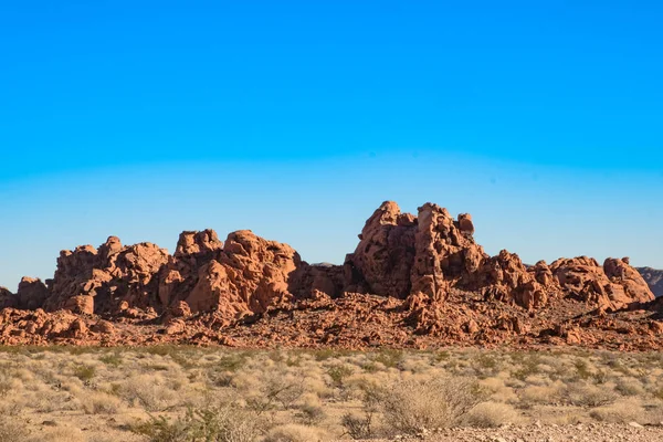 Formações Rochosas Arenito Vermelho Únicas Valley Fire State Park Nevada — Fotografia de Stock