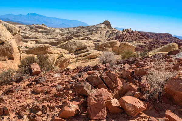 Formações Rochosas Arenito Vermelho Únicas Valley Fire State Park Nevada — Fotografia de Stock