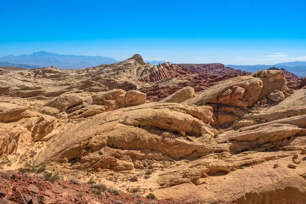 Unikalne Formacje Skalne Czerwonego Piaskowca Valley Fire State Park Nevada — Zdjęcie stockowe