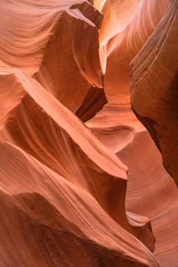 Antilop Kanyonu ışıkları ve kayaları.