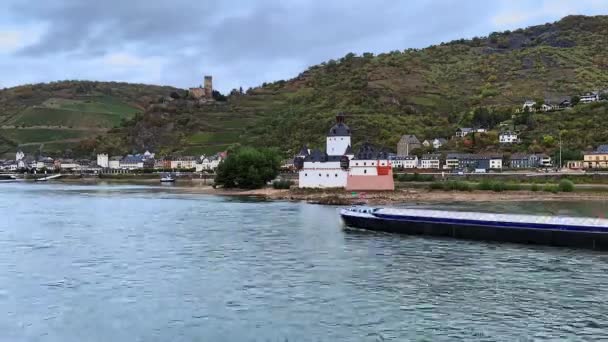 Time Lapse Veduta Del Castello Pfalzgrafenstein Germania — Video Stock