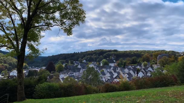 Veduta Della Vecchia Bella Città Freudenberg — Video Stock