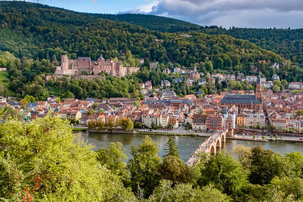 Pohled Staré Krásné Město Heidelberg — Stock fotografie