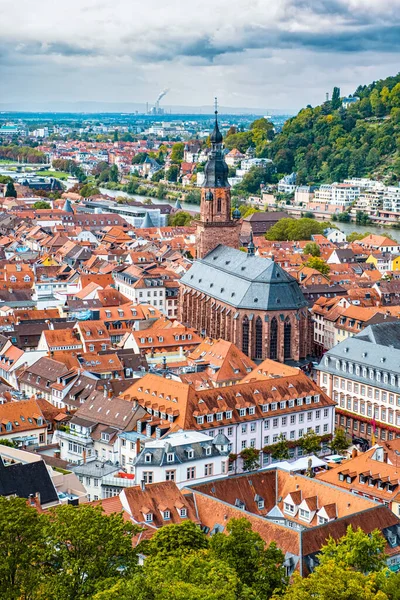 Veduta Della Vecchia Bella Città Heidelberg — Foto Stock