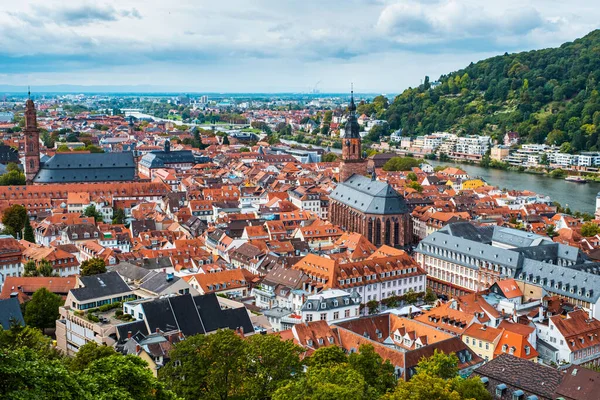 Veduta Della Vecchia Bella Città Heidelberg — Foto Stock