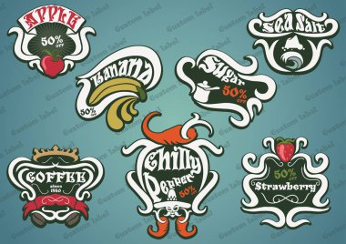 özelleştirilebilir meyve etiket kümesi