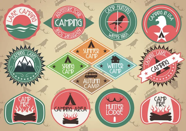 Set of customizable CAMP labels — Stock Vector