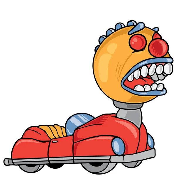 Clown faced toy car — Stock Vector