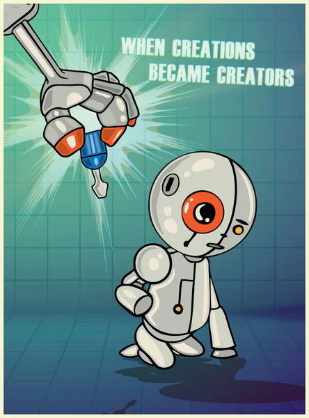 Personaje de robot de dibujos animados — Vector de stock