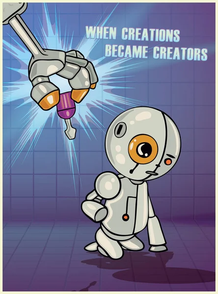 Caractère de robot de bande dessinée — Image vectorielle