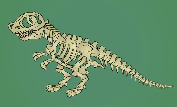 恐龙骨骼化石 — 图库矢量图片