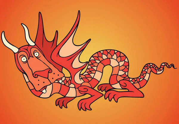 Hand getrokken dragon — Stockvector